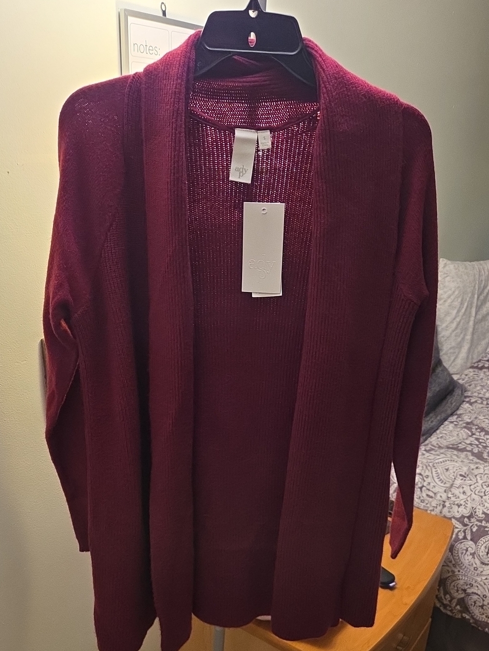 Cozy Open-Front Cardigan Sweater - Wine